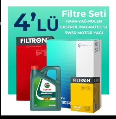 Filtron Alfa Giulietta 1.6 Dizel 105 HP Filtre Bakım Seti Castrol Motor Yağlı (2010-2015) 4 Lü