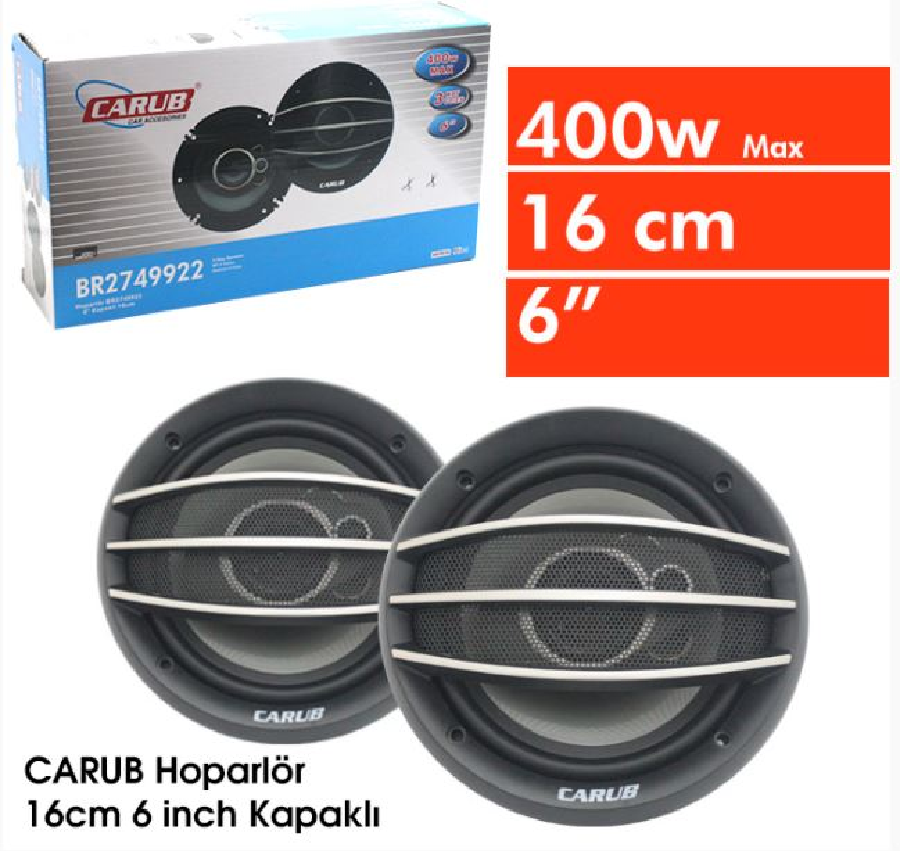 HOPARLÖR (2 ADET) 16cm 6inch  400W KAPAKLI