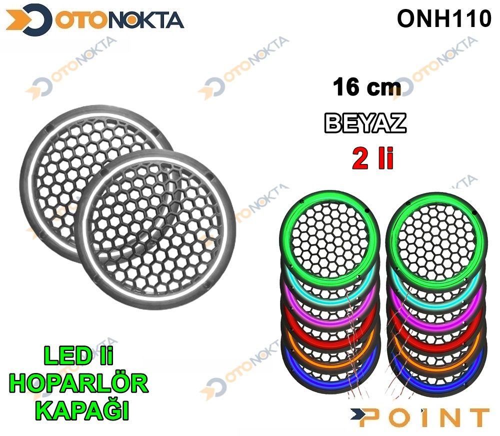 16 CM HOPARLOR KAPAGI ISIKLI BEYAZ