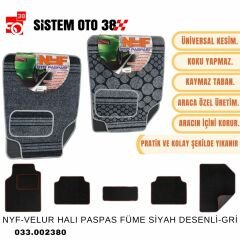 NYF-VELUR HALI PASPAS FÜME SİYAH DESENLİ-GRİ |  | HALI PASPASLAR