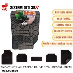 NYF-VELUR HALI PASPAS KAHVE SİYAH DESENLİ-SİYAH |  | HALI PASPASLAR