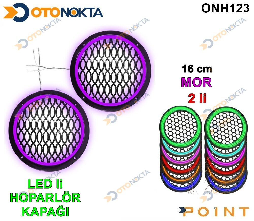 16 CM HOPARLOR KAPAGI ISIKLI MOR