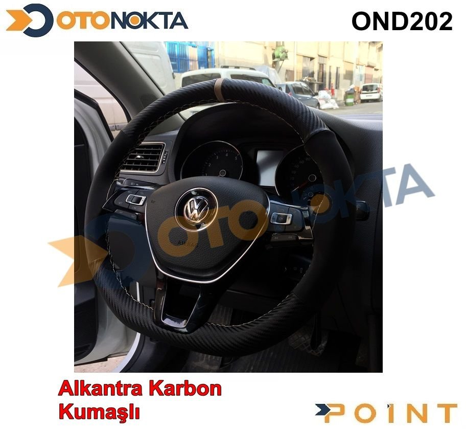 DIREKSIYON KILIFI DIKMELI KARBON ALCANTRA BEJ IP