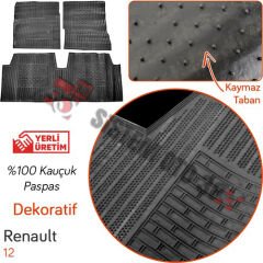 İTİBAR KAUÇUK RENAULT 12 RULO PASPAS |  | ARACA ÖZEL PASPASLAR