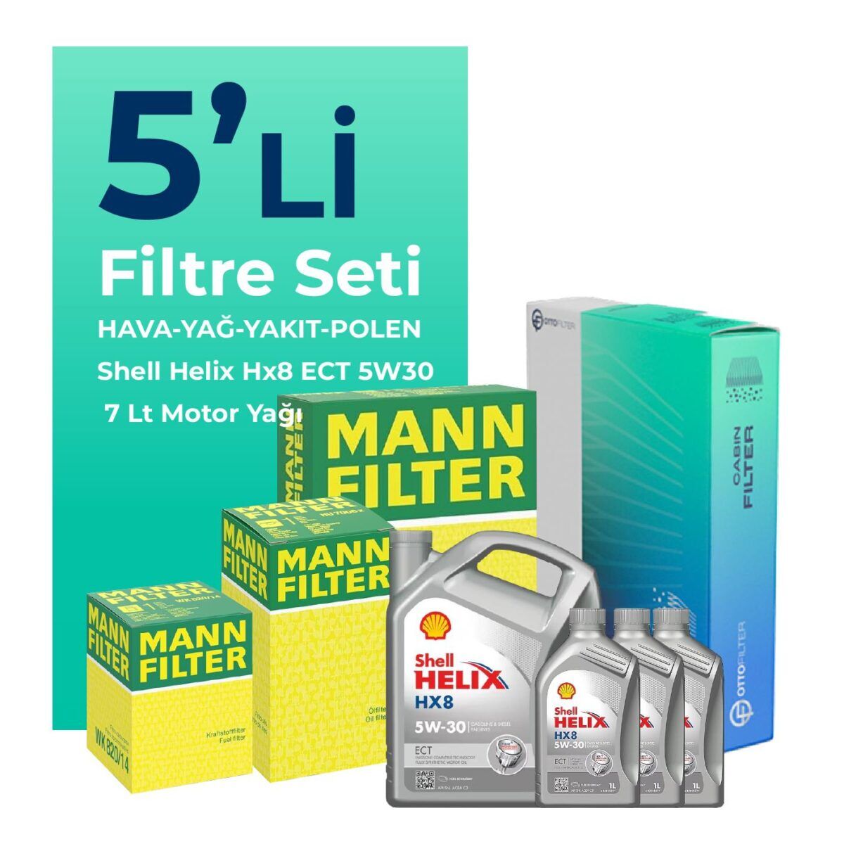 BMW X6 40 Dizel Filtre Bakım Seti Shell Motor Yağlı (2014-2019) 5 Li