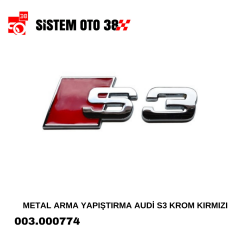 METAL ARMA YAPIŞTIRMA AUDİ S3 KROM KIRMIZI |  | ARAÇ DIŞI AKSESUARLAR
