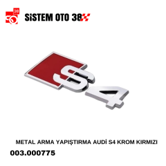 METAL ARMA YAPIŞTIRMA AUDİ S4 KROM KIRMIZI |  | ARAÇ DIŞI AKSESUARLAR