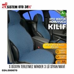 S DİZAYN TERLETMEZ MİNDER 3 LÜ SİYAH/MAVİ |  | KOLTUK KILIF VE MİNDER