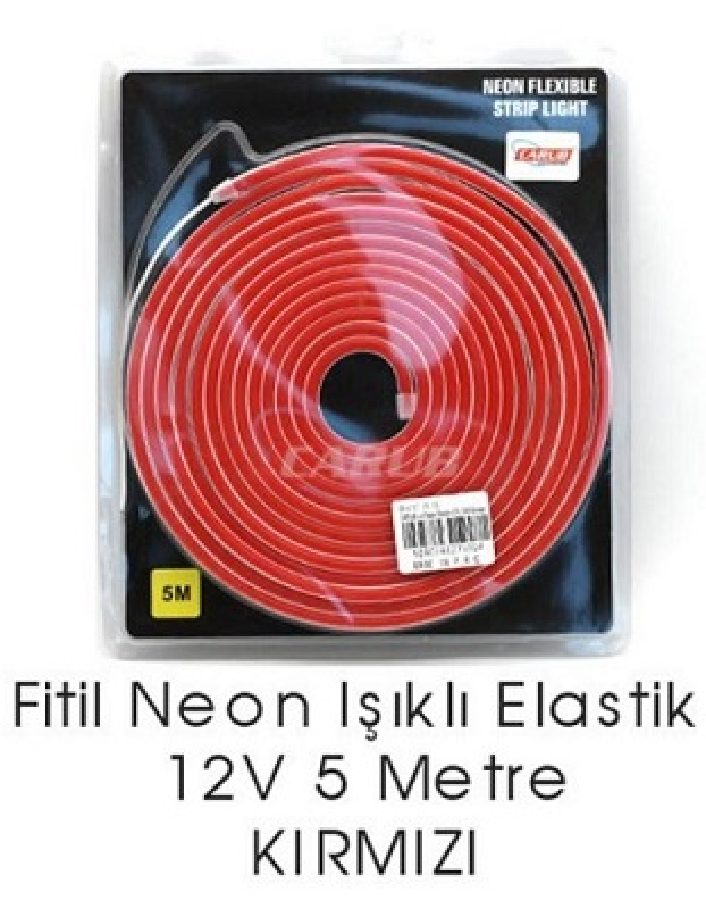 ARAÇ İÇİ LED FİTİL NEON TORPİDO AMBİYANS  ANGEL ŞERİT 5MT KIRMIZI 12V
