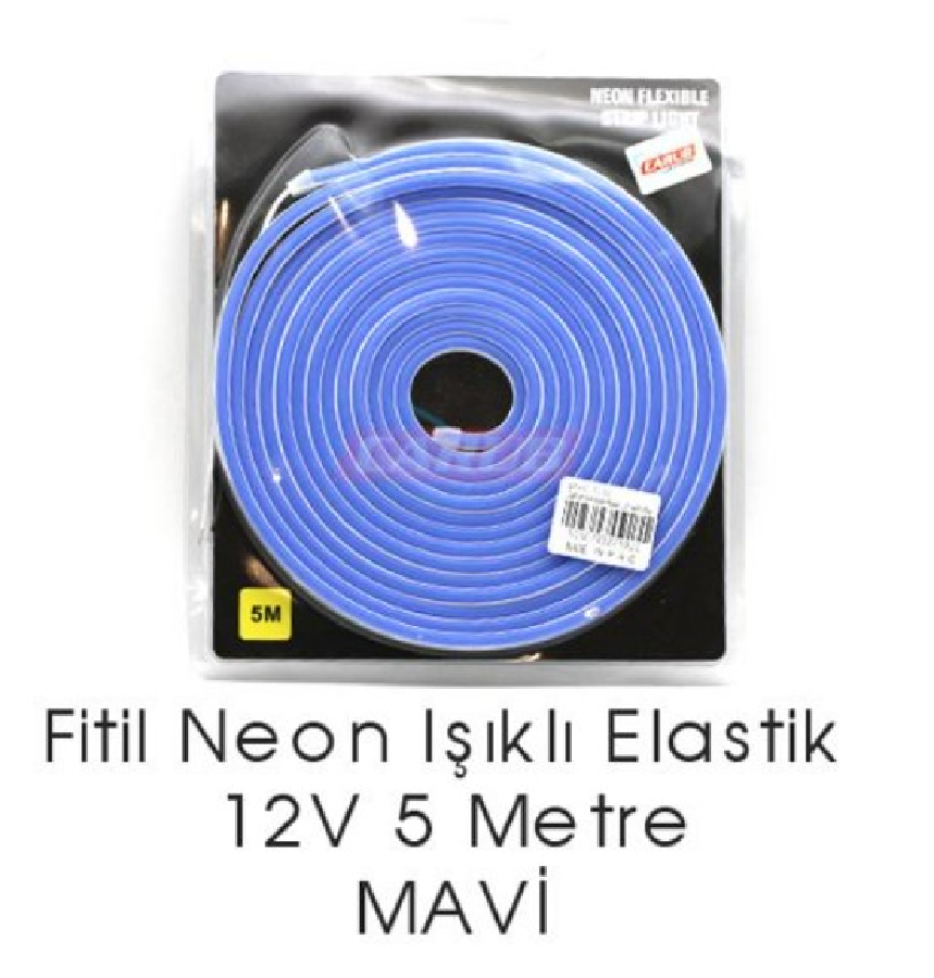 ARAÇ İÇİ LED FİTİL NEON TORPİDO AMBİYANS ANGEL ŞERİT 5MT MAVİ
