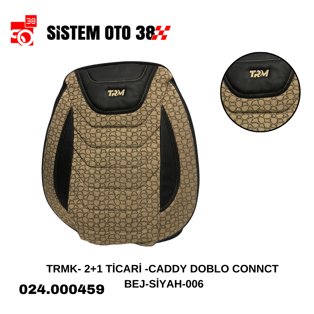 TRMK- 2+1 TİCARİ -CADDY DOBLO CONNCT BEJ-SİYAH-006 |  | KOLTUK KILIF VE MİNDER