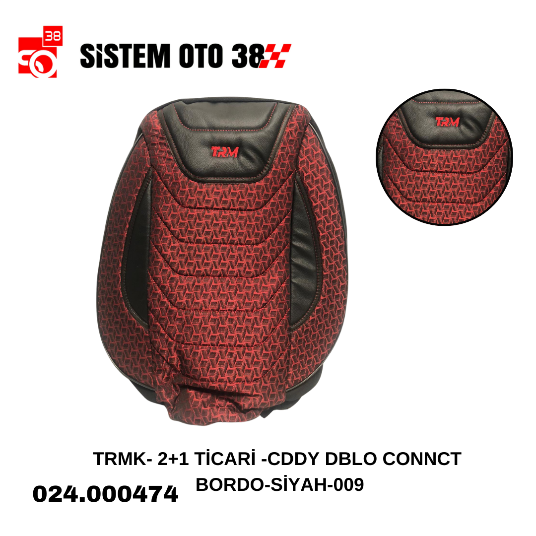 TRMK- 2+1 TİCARİ -CDDY DBLO CONNCT BORDO-SİYAH-009 |  | KOLTUK KILIF VE MİNDER