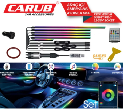 ARAÇ İÇİ AMBİYANS WIFI KONTROL USB 6 PARÇA