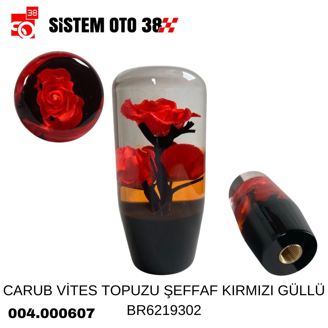 CARUB VİTES TOPUZU ŞEFFAF KIRMIZI GÜLLÜ BR6219302 |  | ARAÇ İÇİ AKSESUARLAR