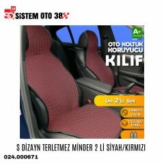 S DİZAYN TERLETMEZ MİNDER 2 Lİ SİYAH/KIRMIZI |  | KOLTUK KILIF VE MİNDER
