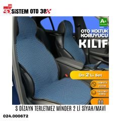 S DİZAYN TERLETMEZ MİNDER 2 Lİ SİYAH/MAVİ |  | KOLTUK KILIF VE MİNDER
