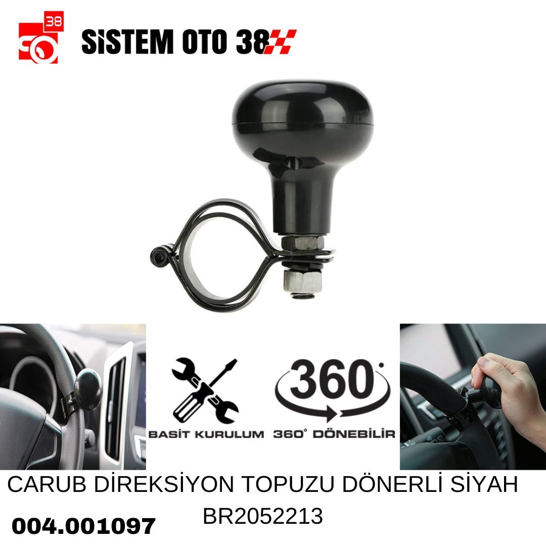 CARUB DİREKSİYON TOPUZU DÖNERLİ SİYAH BR2052213 |  | ARAÇ İÇİ AKSESUARLAR
