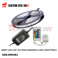 ŞERİT LED 5 MT 12V RGB KUMANDALI 220V ADAPTÖRLÜ |  | LED AYDINLATMA GRUBU