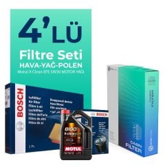 Bosch Audi A1 1.4 TSi Filtre Bakım Seti Motul Motor Yağlı (2014-2018) 4 Lü