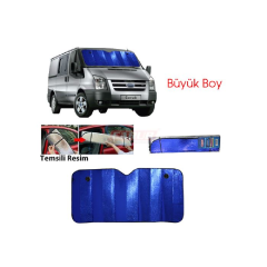 GÜNEŞLİK ÖN CAM BÜYÜK 150X METALİZE MAVİ