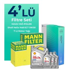BMW 5.20 Benzinli Filtre Bakım Seti Shell Motor Yağlı (2003-2010) 4 Lü