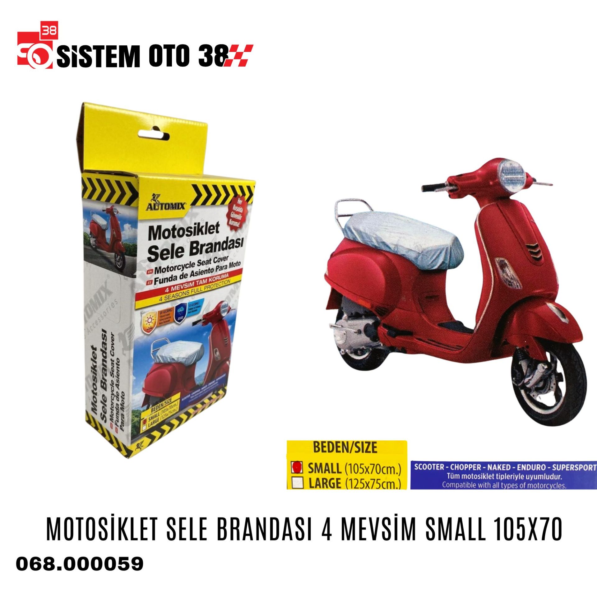 MOTOSİKLET SELE BRANDASI 4 MEVSİM SMALL 105X70 |  | BRANDALAR