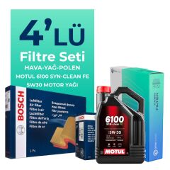 Volvo V40 1.6 Benzin Filtre Bakım Seti Motul Motor Yağlı (2012-2016) 4 Lü