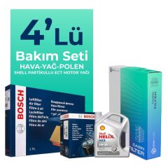 BOSCH Volvo V60 1.6 Benzin Filtre Bakım Seti Shell Motor Yağlı (2011-2015) 4 Lü