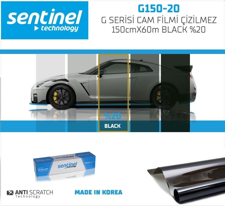 SENTİNEL CAM FİLMİ G SERİSİ 150CMX60MT BLACK %20 |  | CAM FİLMLERİ