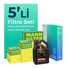 MANN Audi A1 1.6 Dizel Filtre Bakım Seti Motul Motor Yağlı (2014-2018) 5 Li