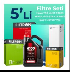 Filtron Volvo V60 1.6 Dizel Filtre Bakım Seti Motul Motor Yağlı (2011-2015) 5 Li