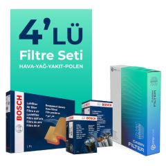 Bosch Audi A3 1.6 Dizel Filtre Bakım Seti (2009-2012) 4 Lü