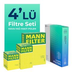 MANN Audi A3 1.6 Dizel Filtre Bakım Seti (2009-2012) 4 Lü