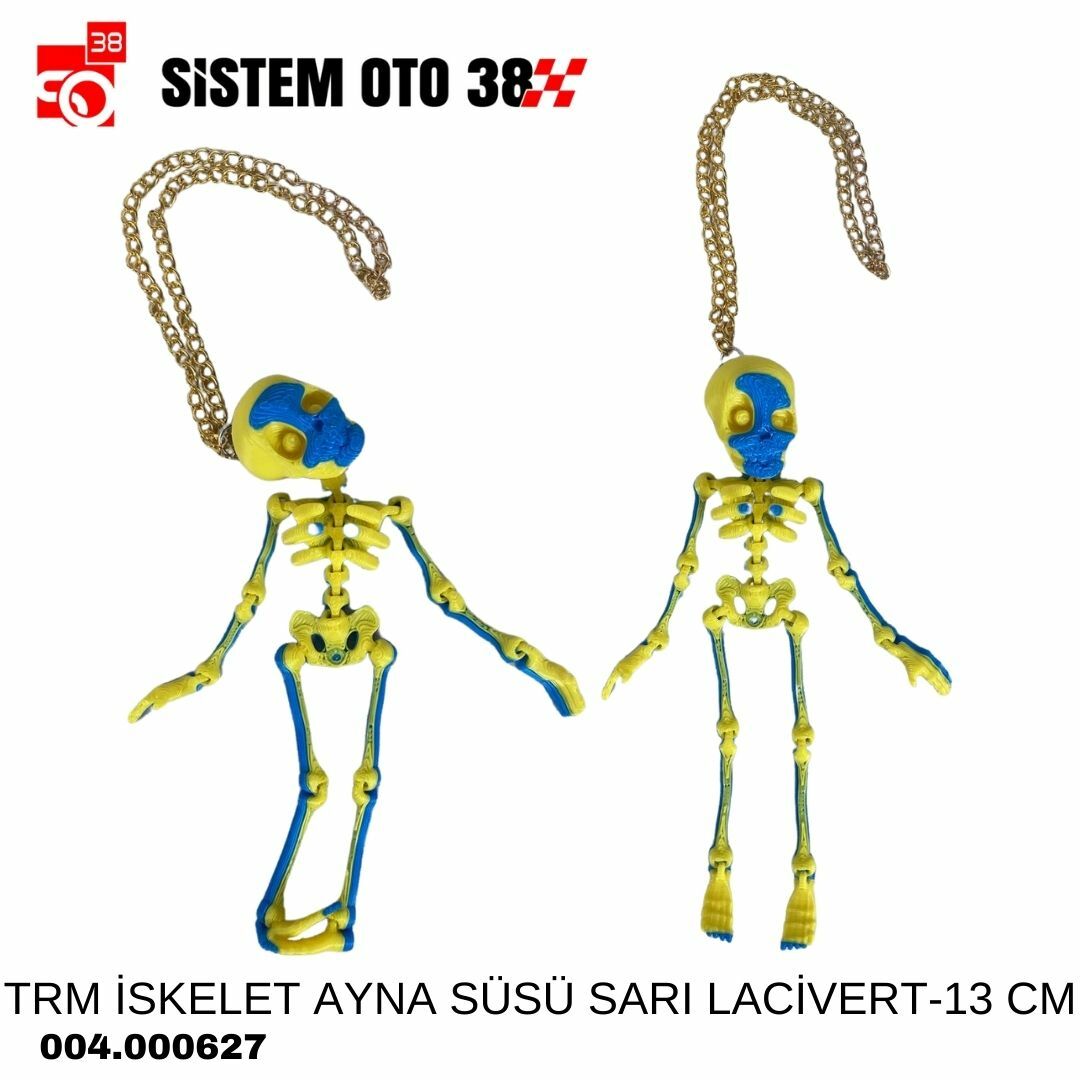 TRM İSKELET AYNA SÜSÜ SARI LACİVERT-13 CM |  | ARAÇ İÇİ AKSESUARLAR