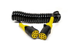 24V KABLOLU PLASTİK RÖMORK FİŞİ S TİP   (POLİÜRETAN)  (1X1,5MM2 + 6X1MM2)   PLASTİK YAY  KORUMALI 4,50 MT,