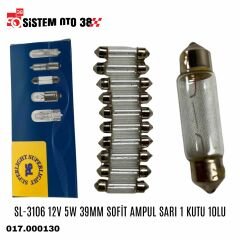 SL-3106 12V 5W 39MM SOFİT AMPUL SARI 1 KUTU 10LU |  | HALOJEN AMPUL GRUBU