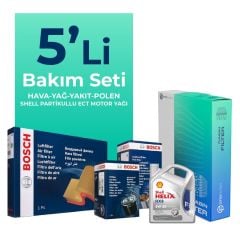 Bosch Audi A3 1.6 Dizel Filtre Bakım Seti Shell Motor Yağlı (2009-2012) 5 Li