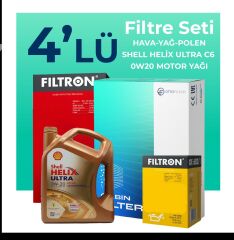 Filtron Volvo XC40 1.5 Benzin Filtre Bakım Seti Shell Motor Yağlı (2018-2023) 4 Lü
