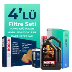 BOSCH Volvo XC40 1.5 Benzin Filtre Bakım Seti Motul Motor Yağlı (2018-2023) 4 Lü