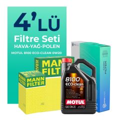 MANN Volvo XC40 1.5 Benzin Filtre Bakım Seti Motul Motor Yağlı (2018-2023) 4 Lü