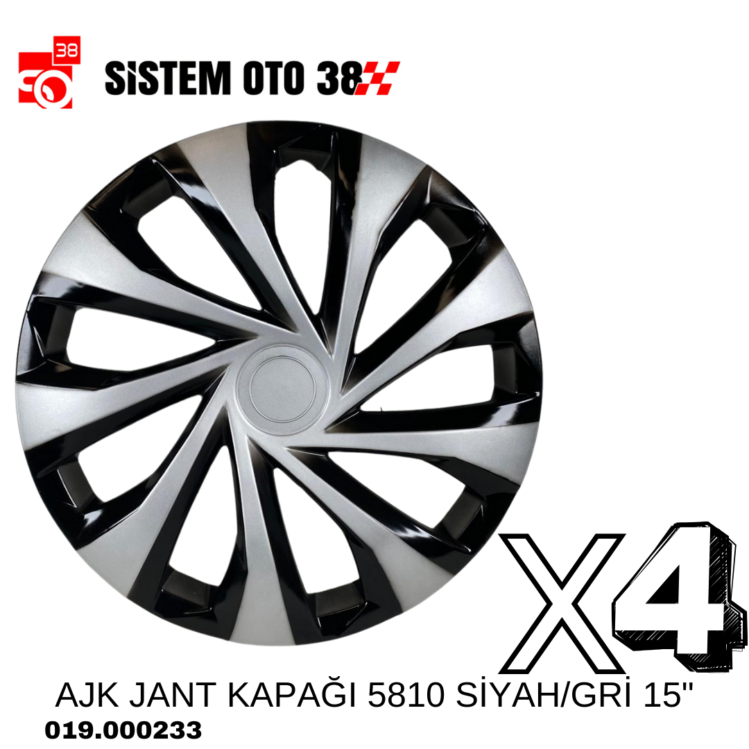AJK JANT KAPAĞI 5810 SİYAH/GRİ 15'' |  | JANT KAPAKLARI