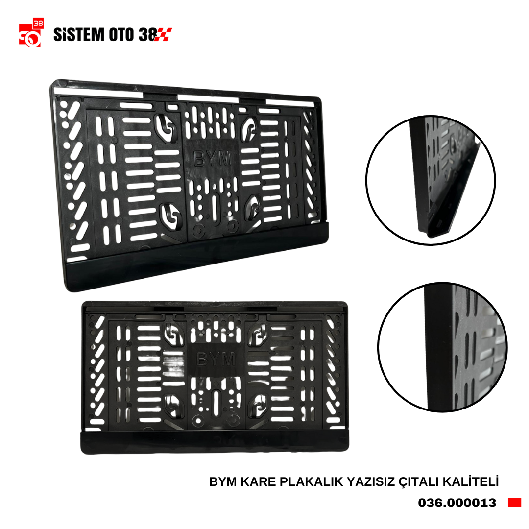 BYM KARE BİNEK  PLAKALIK YAZISIZ ÇITALI KALİTELİ |  | PLAKALIKLAR