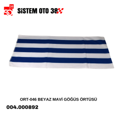 ORT-046 BEYAZ MAVİ GÖĞÜS ÖRTÜSÜ |  | ARAÇ İÇİ AKSESUARLAR