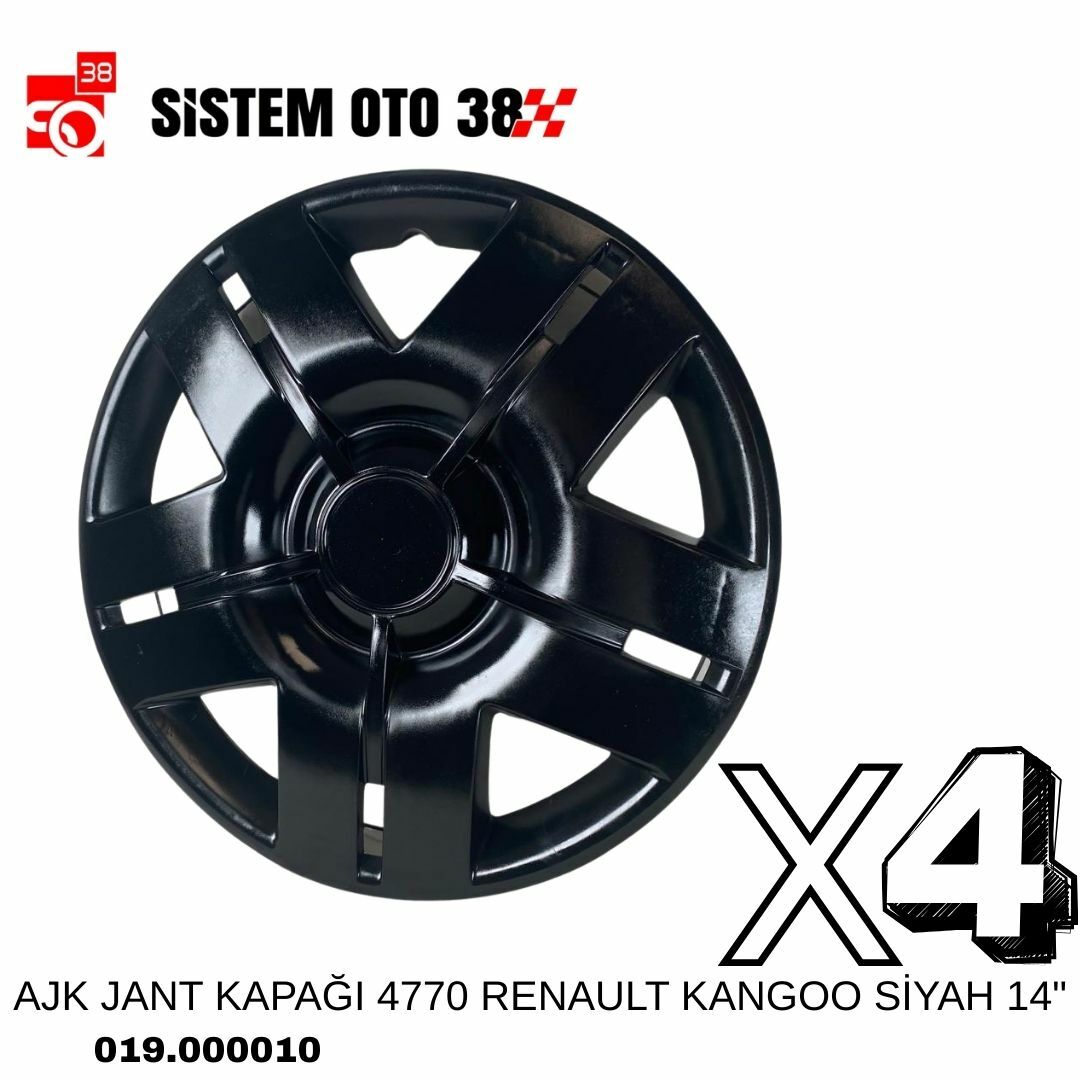 AJK JANT KAPAĞI 4770 RENAULT KANGOO SİYAH 14'' |  | JANT KAPAKLARI