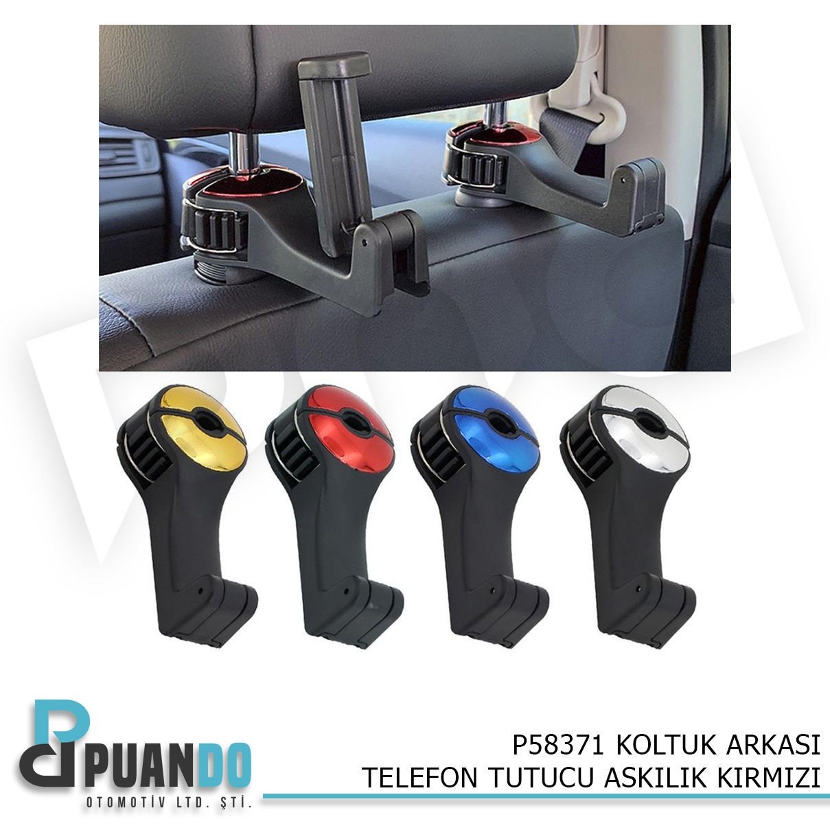 KOLTUK ARKASI TELEFON TUTUCU ASKILIK KIRMIZI