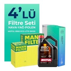 MANN Audi A3 1.0 Tfsi Filtre Bakım Seti Motul Motor Yağlı 2016-2019) 4 Lü