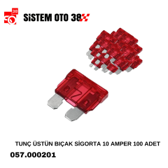 TUNÇ ÜSTÜN BIÇAK SİGORTA 10 AMPER 100 ADET |  | MUHTELİF ÜRÜNLER