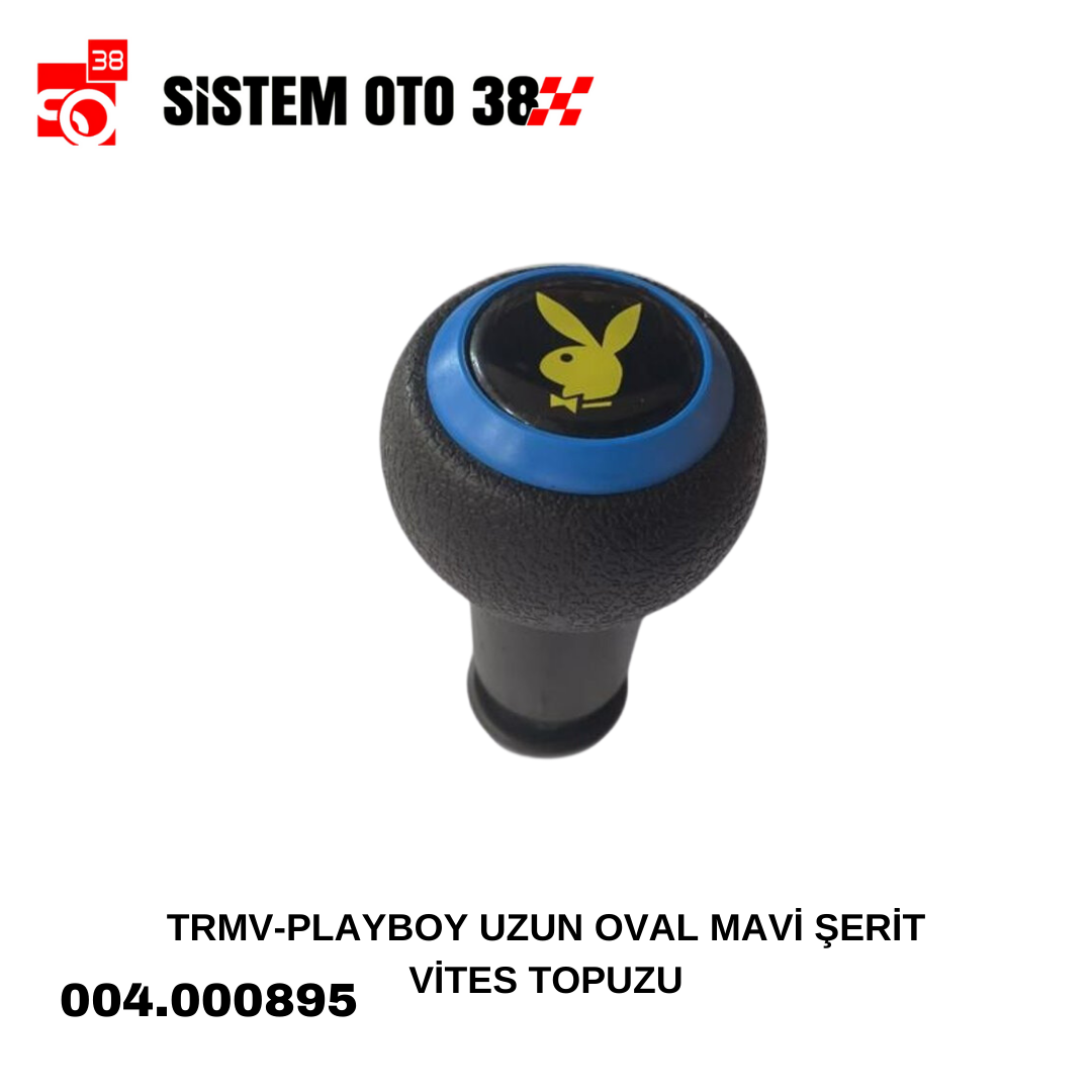 TRMV-PLAYBOY UZUN OVAL MAVİ ŞERİT VİTES TOPUZU |  | ARAÇ İÇİ AKSESUARLAR
