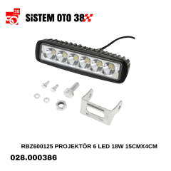 RBZ600125 PROJEKTÖR 6 LED 18W 15CMX4CM |  | LED AYDINLATMA GRUBU