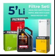 Filtron Volvo XC60 2.0 Dizel Filtre Bakım Seti Motul Motor Yağlı (2013-2017) 5 Li